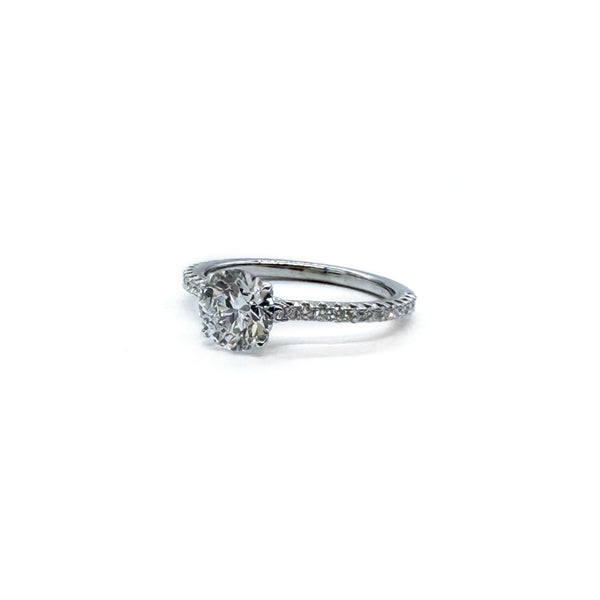 18KT WG Round Lab Diamond Engagement Ring, 1.23ct.