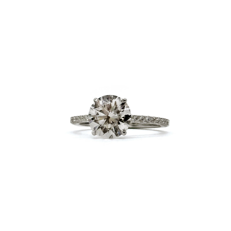 18KT Lab Diamond Solitaire Engagement Ring, 2.56ct. Halo Setting