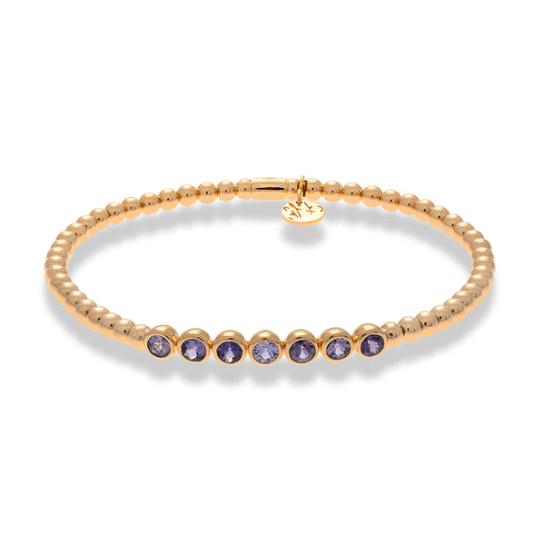 ROSE GOLD STRETCH BRACELET/PURPLE SAPPHIRES