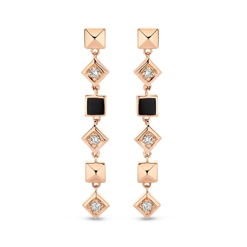 Dangling Rose gold+ Diamond Earrings