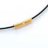 18KT Gold tube Pendant, w/.02ct diamond