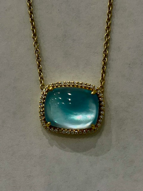 Blue Topaz Pendant Necklace