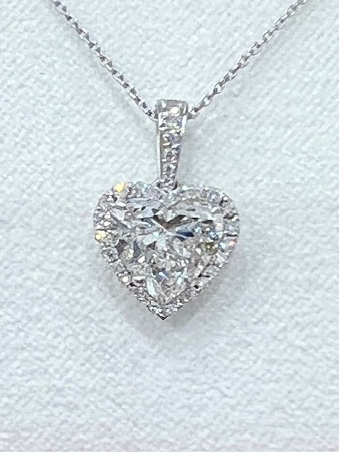 Heart-Shaped Diamond Pendant Necklace