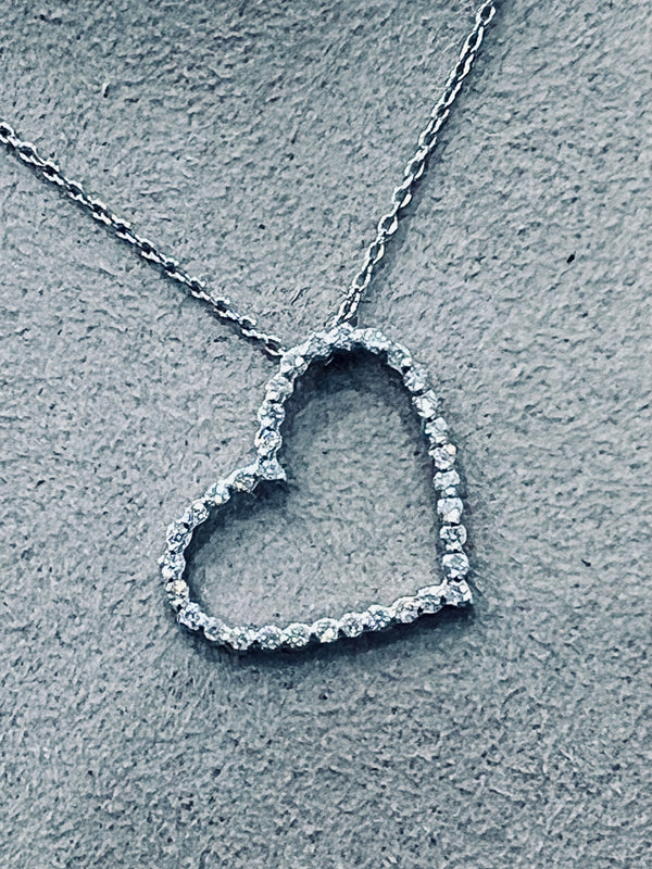 Small Diamond Heart Pendant-Necklace