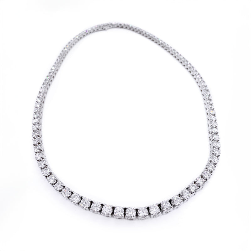 18KT White Gold Lab Diamond Tennis Necklace