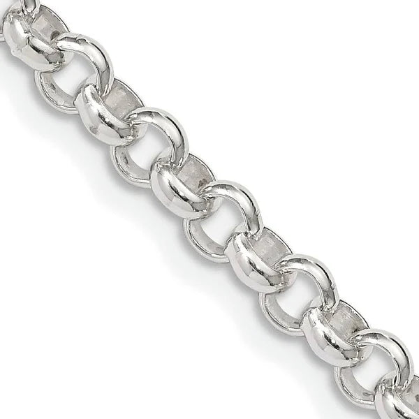 Silver Oval Link Necklace, 6mm, 32"