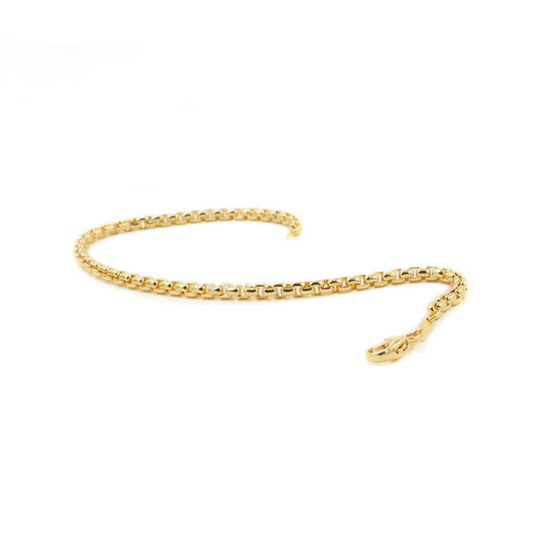 18KT Gold Venetian Box Link Bracelet, 7"