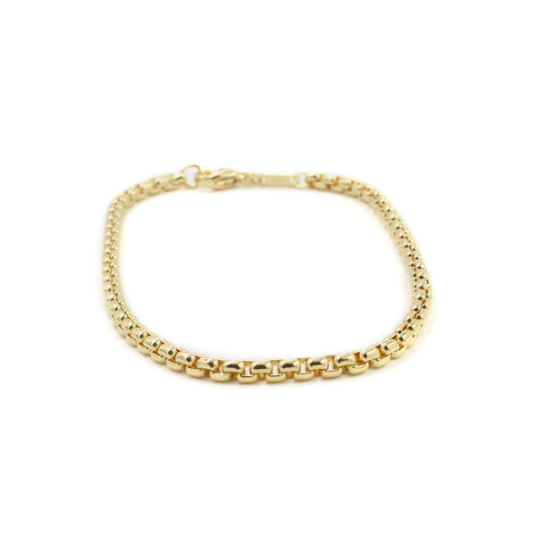 18KT Gold Venetian Box Link Bracelet, 7"