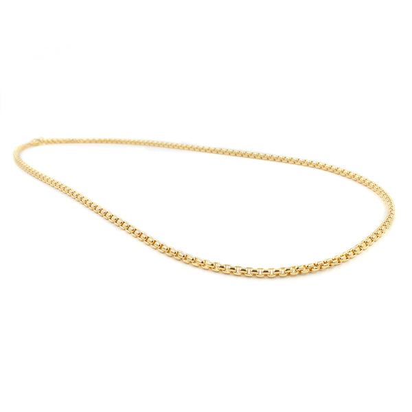 18KT Gold Venetian Box Link Necklace, 30"