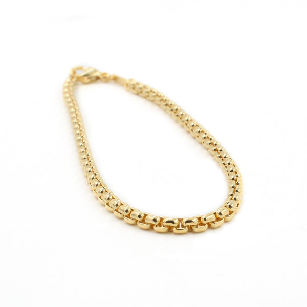 18KT Gold Venetian Box Link Necklace, 20"