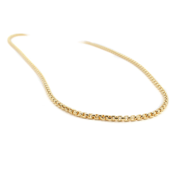 18KT Gold Venetian Box Link Necklace, 30"