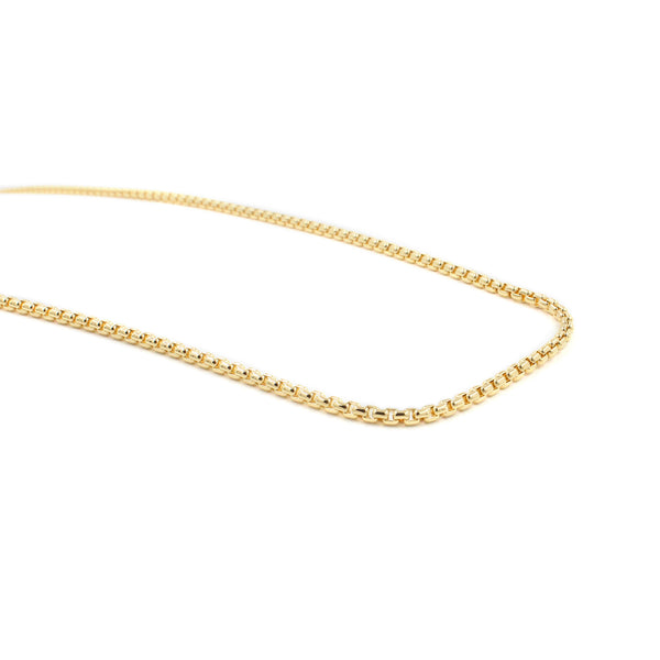 18KT Gold Venetian Box Link Necklace, 24"