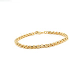 Thick 18KT Gold Venetian Box Link Bracelet, 7"