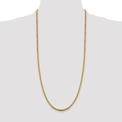 14KT Gold Box Chain Necklace, 30"