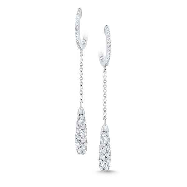 14KT White Gold and Diamond Dangling Earrings