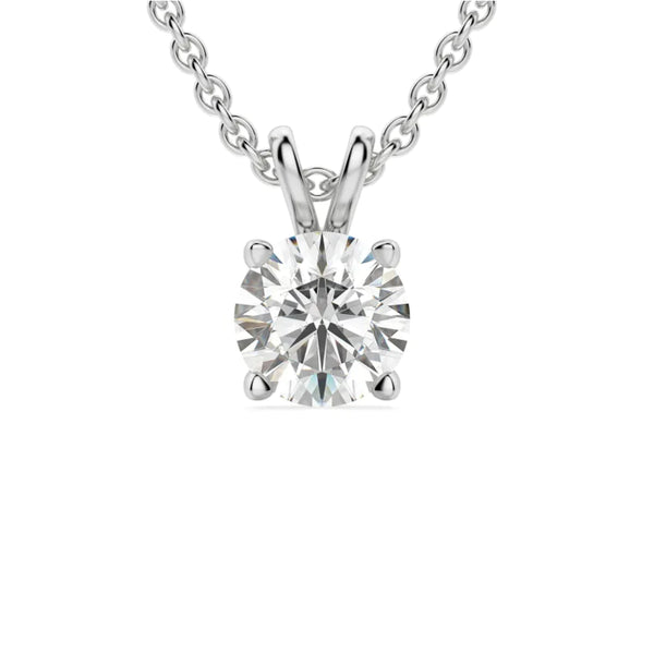 14KT White Gold Lab Grown Diamond Pendant, 0.50ct.