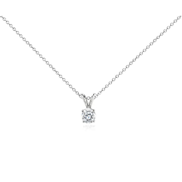 14KT White Gold Lab Grown Diamond Pendant, 0.25ct.