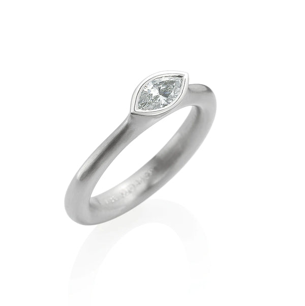 Platinum and Marquis Diamond Ring