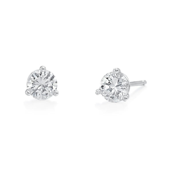 14KT White Gold Lab Grown Diamond Stud Earrings, 1.00ct.