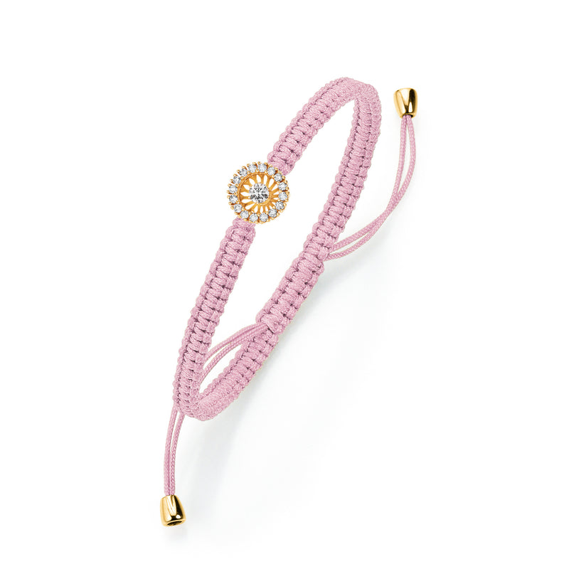 Swing Boho 18KT Yellow Gold Bracelet in Pink