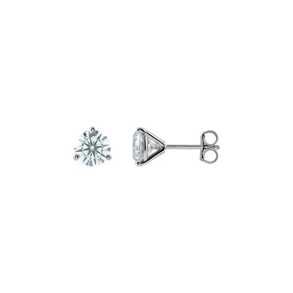 14KT White Gold Lab Grown Diamond Stud Earrings, 1.5ct.